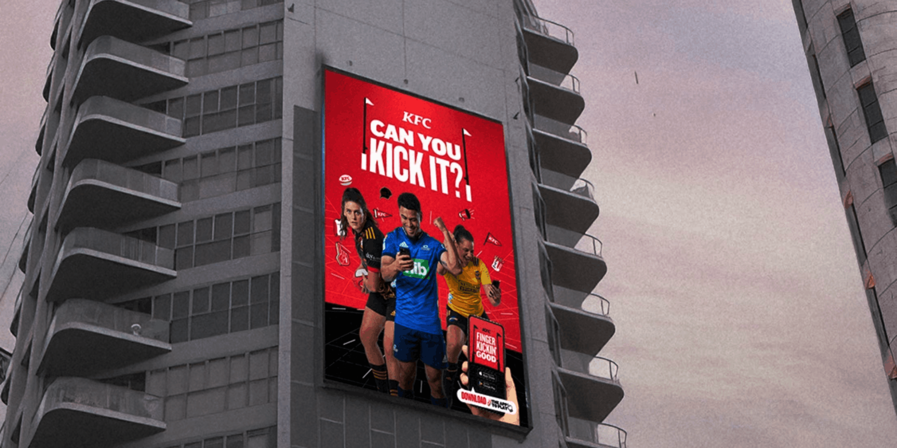 KFC Finger Kickin' Good building billboard